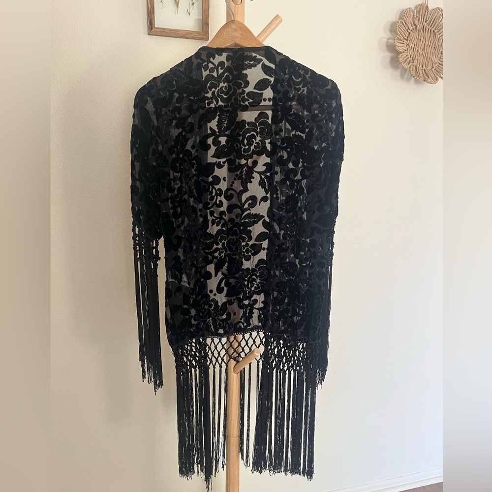 Forever 21 Black Lace Bohemian Poncho